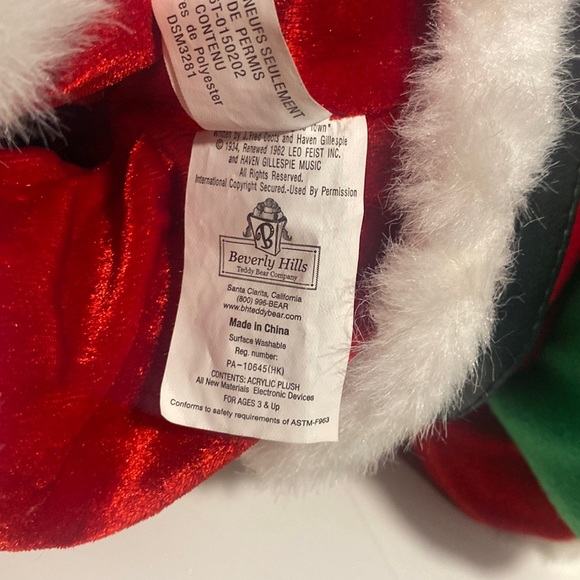 Dancing/Musical Santa Clause Plus with Santa Suit Beverly Hills Teddy Bear Co. - Picture 7 of 7